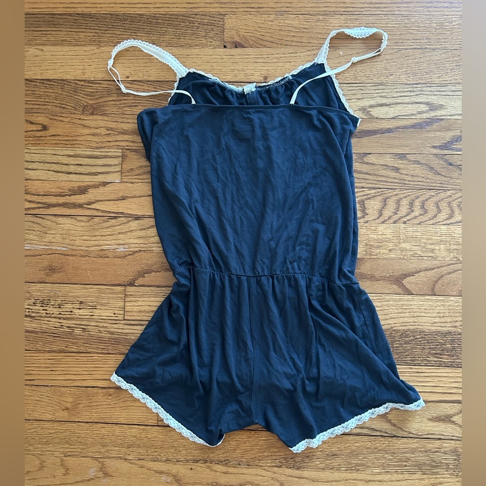 GAP Body Navy Romper with White Lace Details 
Size: Small
EUC (Like New) - Picture 7 of 9
